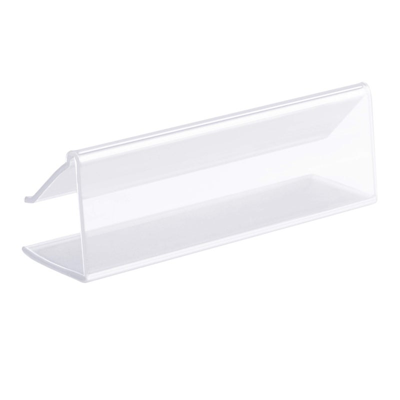 GlossyEnd Pack of 25 Clear Plastic Shelf Label Holder, Wood Shelf Sign and Ticket Holder, Clips On to Shelves 1/2" to 5/8" Thick - 3" x 7/8" Natural Minimalist Style - Image 3